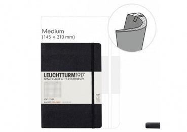 Leuchtturm Notizbuch Medium Slim (A5) Softcover schwarz - Dössel & Rademacher