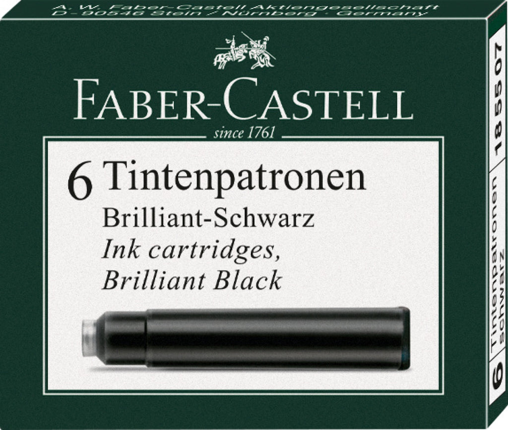 Faber-Castell - Tintenpatronen schwarz 6 Stück - Dössel & Rademacher